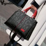 Fashionable black canvas bag