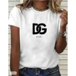 2025 Women Hot Sale Brand Printed T-Shirt Fashion Casual Letter Pattern Top Summer Short Sleeved Loose Fitting Men Cotton Unisex