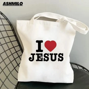 Miniso Jesus Is King Print Fashion Letter Print Tote Bag Large Capacity Bag Women's Casual Handbag Commute Shopping Handbag